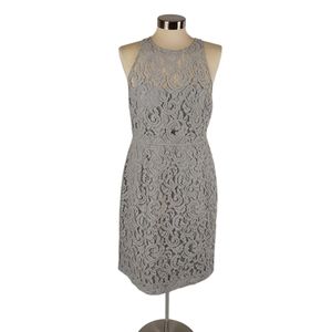 J. Crew Grey Leavers Lace Dress